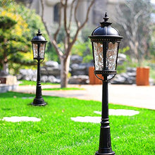 PeiyuLight Modern Outdoor Aluminum and Glass Light Pole - Waterproof Decorative Lamp for Garden, Deck, and Patio (Black)