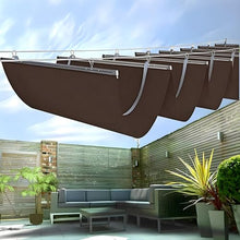Retractable Patio Sun Shade Sail - 85% UV Protective - Weather Resistant Permeable Canopy for Outdoor Garden Deck - 1.4m x 10m