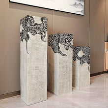 ARCVOX 2.3/2.9/3.6ft Asian Pillar Outdoor Decoration, Flower Pot Columns for Backyard, Faux Stone House Decor Sculpture, Ornament for Landscape Scene Layout (Color : Gold, Size : Size XL)