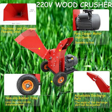 Banfluxion 220V Wood Crusher Hand Pushed Leaf Branch Shredder Electric Wood Chipper Mulcher Branch Crusher for Straw, Grass, 3KW