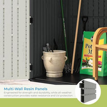 Suncast XL Vertical Storage Shed, 106 Cu Ft, Lockable Doors, Iron Ore Gray