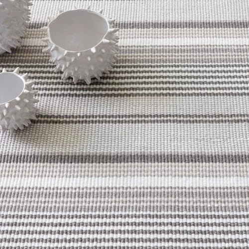 Dash & Albert Handwoven Indoor/Outdoor Rug 6x9 Feet Gradation Ticking Grey