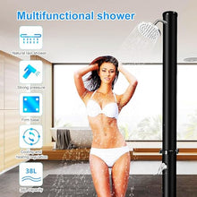 MKLFBY Luxury Solar Outdoor Shower with Shower Head & Foot Shower Tap, Temperature and Pressure Adjustable Garden Shower for Poolside Backyard Beach Pool Spa
