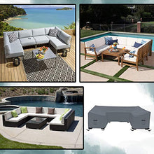 Patio U Shape Sofa Cover 12 Oz Waterproof - 100% UV & Weather Resistant Customize Outdoor Sofa Cover with Air Pockets and Drawstring with Snug Fit (33" H x 150" W x 40" D, Grey)