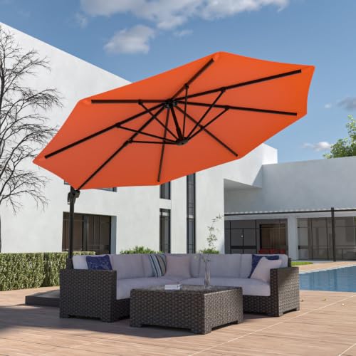 132.00'' Cantilever Umbrella with Crank Lift , Counter Weights Included