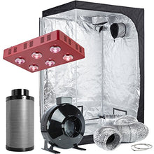 TopoLite Hydroponic Grow Tent Complete Kit with 1200W LED Light and 6" Carbon Filter 48"x48"x80