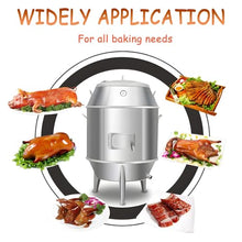 Banfluxion Commercial Charcoal Roast Duck Oven, Stainless Steel BBQ Roaster with Temperature Display, Middle Door for Easy Charcoal Adjustment, Oil-Water Separation, for Chicken Vegetables Lamb