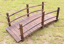 CMYUN Rustic Natural Wood Garden Bridge for Outside, Farm Creek Backyard Small Decorative Pond Bridges/Footbridge, 140cm/ 4.6ft Long