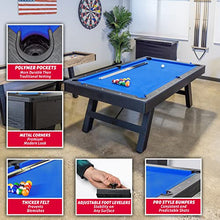 GoSports 8 ft Pool Table with Wood Finish Blue