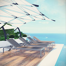 Modway Shore Aluminum Textilene® Mesh Outdoor Patio Chaise Lounge Chairs Set of Four Grey
