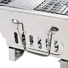 MWUCAIXIA Stainless Steel BBQ Charcoal Grill, Portable Folding Outdoor Barbecue Griddle Cooking Appliance for Camping, Hiking, Picnic