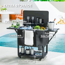 SWLJKU 104-Quart Rolling Cooler Cart with 48-Hour Ice Retention, Lockable Wheels & Built-in Bottle Opener for Outdoor Kitchen, Backyard Parties and Camping