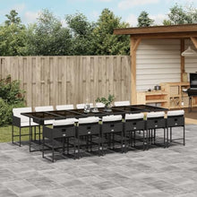 LKJephalotrope 13 Piece Patio Dining Set, Black PE Rattan Outdoor Furniture with 129.9" Tempered Glass Table and 12 Chairs, Space Saving Cube Set for Garden and Backyard