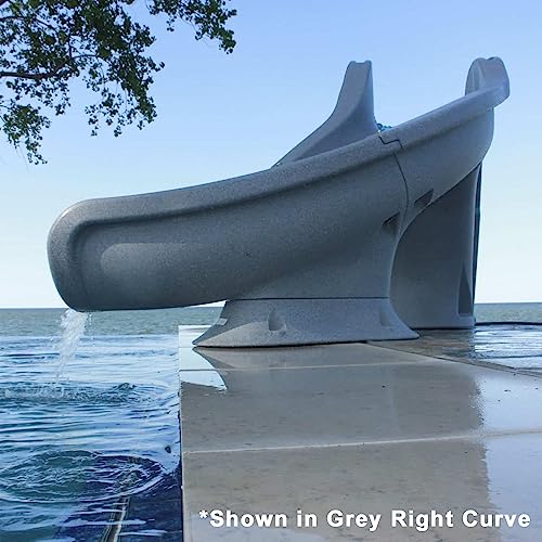 Global Pool Products Splash Inground Water Slide Deck Mounted Right Curve Sand