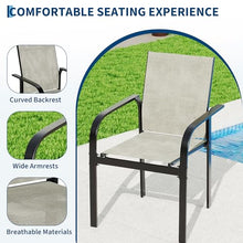 GAOMON Patio Dining Set 7 PCS, 6 Stable Outdoor Dining Chairs with Rectangular Dining Table, Patio Table and Chairs Set for Lawn,Deck and Backyard, Beige