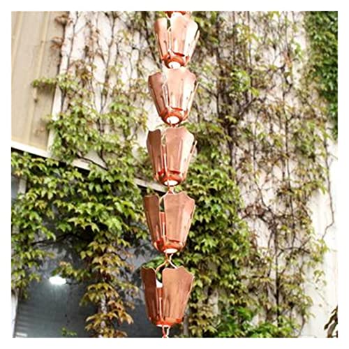 LZPHGB Rain Chain, Rain Chains for Downspouts Decorative Iron Gutter Chain 8.5ft Copper for Outside Functional and Replacement for for Exterior Gutters,A 2.6m