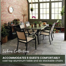 Hanover Lisbon 7-Piece Patio Dining Set Tan