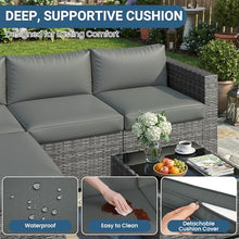 5 Pieces Wicker Patio Furniture Set - Patio Sofa and Chair for All Weather