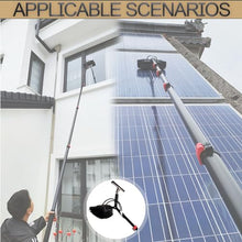 ZyKnaurral Window Cleaning Brush, Hydro-Retractable Brush with Scraper 6m/9m/12m, Cleaning Photovoltaic and Solar Panels, 29 Cm Five-Sided Brush Head,6M/20FT