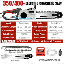 Handheld Electric Chainsaw Wall Cutter with Brushless Motor, Concrete Wall Cutter, Powerful Wall Grooving Cutting Tool with Two Chains/Guide Bar, for Reinforced Concrete/Red Brick Wall 35cm