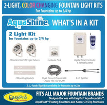 EasyPro RGB2-100 AquaShine Color Changing LED Fountain Light Kit - 2 Lights