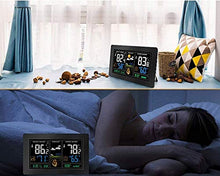 SHANBOYU Wireless Weather Station, Indoor Outdoor Thermometer Hygrometer with Sensor, Color LCD Touch Display, Forecast Station with Calendar and Adjustable Backlight(Black)