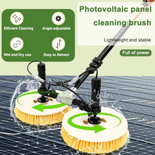 Multifunctional Solar Panel Cleaning Kit - Electric Water Fed Brush, 65cm Double Rotating Head, Extendable Pole, Suitable for Photovoltaic Panels, Windows & Pool Cleaning X1-3.5