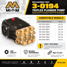 Mi-T-M 3-0194 Triplex Plunger Pump, 3.5 GPM, 3500 PSI, Ceramic, Direct