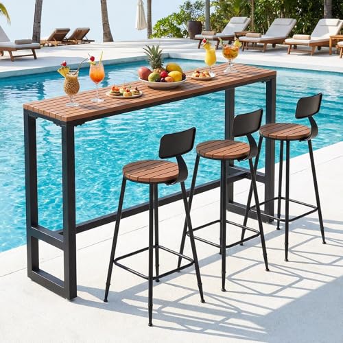 Outdoor Bar Table Weather Resistant Extra Long Patio Bar 47.2"-102.4"