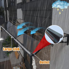 Outdoor Patio Awning Canopy UV Rain Protection Door Cover Polycarbonate Porch Awning with Gutter Weather Shelter 120x130cm