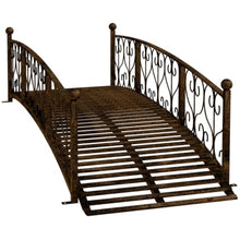 Hassyee Elegant Landscape Bridge with Antique-Inspired Detailing and Secure Side Rails for Stream Transitions, Weather-Ready Arched Bridge with Firm-Footing Base for Flower Bed Crossings