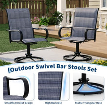 Garvee Patio Swivel Chair Set of 8 Outdoor Dining Chair Padded Mesh Blue