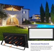 Sunkkes 1000W Flood Lights Outdoor,95000lm Bright LED Work Light with Plug,6500K Daylight White LED Flood Lighting,IP66 Waterproof Security Yard Lights for Court, Parking Lots, Stadium, Field, 2 Pack