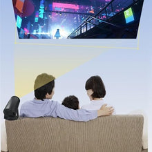 YMGSCC Outdoor Portable Projector for Home Use Projecting Onto White Wall
