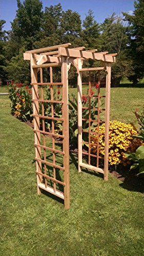 Backyard Crafts Amish-Made Morgan Style Cedar Arbor 4' Wide Redwood Stain
