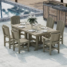 Wildridge® Heritage 44”x72” Dining Table Set, Weathered Wood - Outdoor All-Weather Poly Dining Furniture for Patio, Porch, Deck