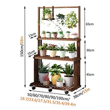 ZOCWJK Plant standWooden Plant Stand, Flower Pot Holder, Shelf, Storage Rack, Living Room, Corner, Balcony, Office, Lawn, Patio,Brown-100cm