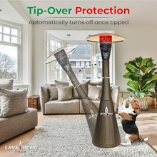 Lava Heat Italia PALERMO PRO T-LINE Patio Heater, 7.3 ft. Commercial Flame Heater, 46000 BTU, Triple Protection System, Durable Solid Steel Build, 36 sq. ft. Coverage Area (Propane, Bronze)