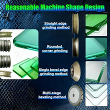 800W Electric Glass Edger, Straight, Round, Beveled Edge Grinder, Grinding Speed: 1-3 m/min, Glass Marble Ceramic Polishing Machine