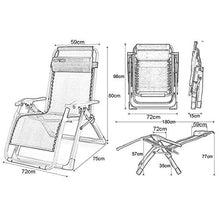 5JJJLOOOPP Folding Chair Extra Large Patio Lounger Lawn Chair Incline Chair Zero Gravity Outdoor Garden Beach Deck Sun Support 200kg Armchair (Color (Black Without Pad)
