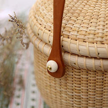 GAAHRQQQ Wicker Willow Picnic Basket Shopping Vintage Basket with Lid and for Camping for Shopping