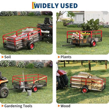 GarveeLife ATV UTV Tow Behind Dump Trailer 1500 lbs 20 Cubic Feet, Red