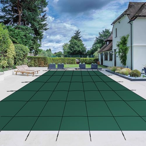 GARVEE Pool Safety Cover Green Mesh Fits 18x36ft Inground Pool