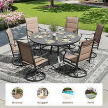 Soohow Swivel Outdoor Dining Chairs Set of 6, Patio Swivel Dining Chair with Textilene Fabric, Outdoor Metal Armchair All Weather Resistant, Ergonomic Comfort, Perfect for Patio, Backyard, Balcony