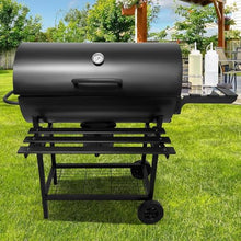 TBLOTYD Outdoor Barrel Smoker BBQ Grill - 4 Air Vents Metal Patio Grill with Mesh Bottom Shelf Upper & Side Shelves for Grilling Tools Perfect for Backyard Barbecues