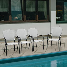 ONMYJFD Set of 4 Patio Dining Chairs with Stackable arms no Assembly Required