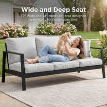 Wisteria Lane Aluminum Outdoor Couch, Patio Sofa with 5" Thick Cushions