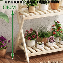 TT-YEL 2-Layer Wooden Plant Stand, Indoor Plant Stand, Suitable for Different Flower Pots, Flower Stool, Home Accessories, Suitable for Home, Office, Cafe,68cm(a)