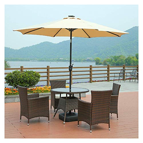 QZQHNYJ Outdoor Garden Parasols Garden Umbrella Parasol, 2.7M Tilting Parasols With Crank Handle, Adjustable Tilt Mechanism, Uv Protection, For Outdoor Balcon