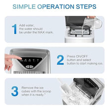 TEDILUVI Countertop Self-Cleaning Function Portable Electric Machine 9 Pebble Ice Ready in 6 Mins